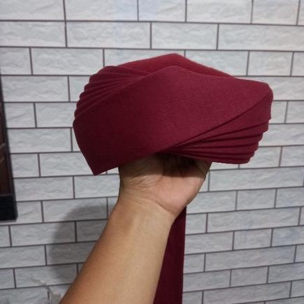 Peci Imamah Permanen 5 Meter 7 Tingkat Lapis Polos Buntut Kopiah Putih Songkok