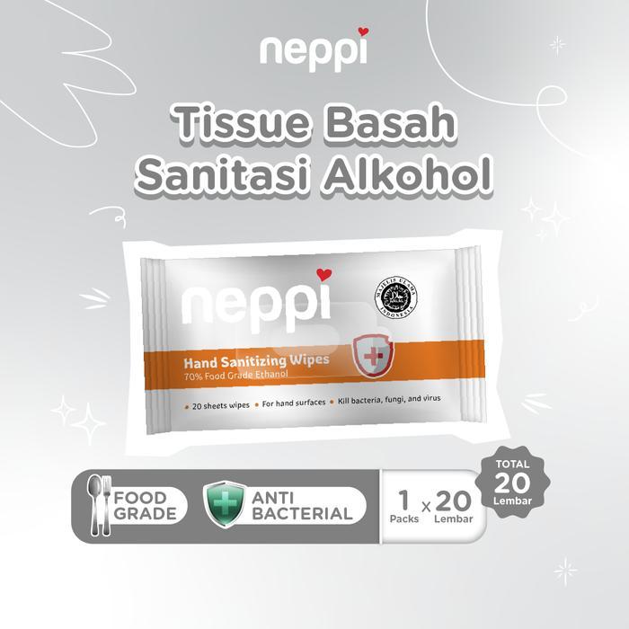 Neppi Hand Sanitizing Wipes 20s - Tisu Alkohol Tissue Tisu Basah