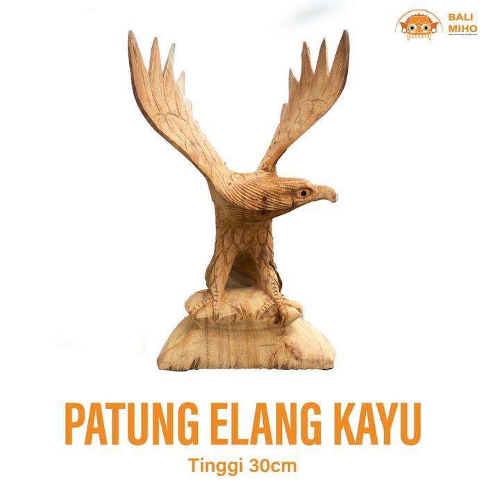 Patung Burung Elang 30 cm - Patung Elang Kayu - Patung Burung Garuda