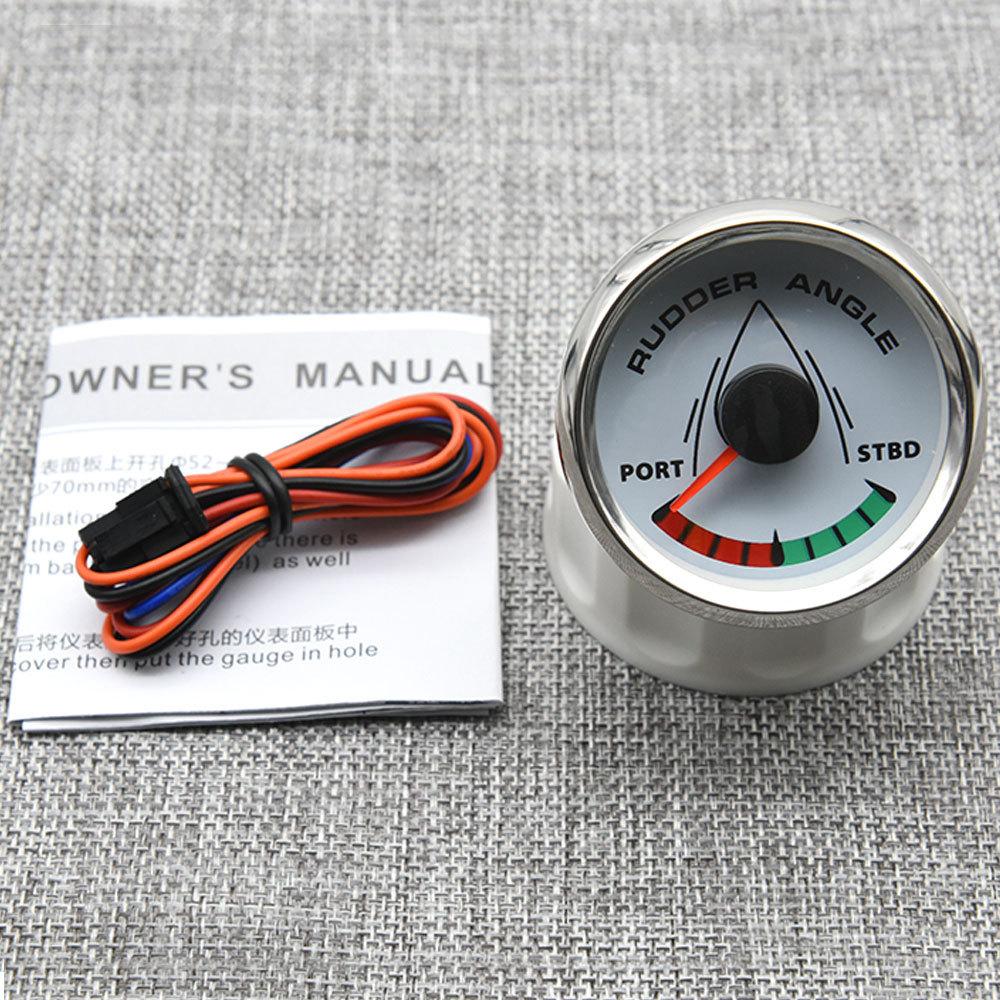 Zmfjh 2"52Mm Rudder Angle Indicator With Rudder Angle Sensor 0-190Ohm 8 Color Light Rudder Angle