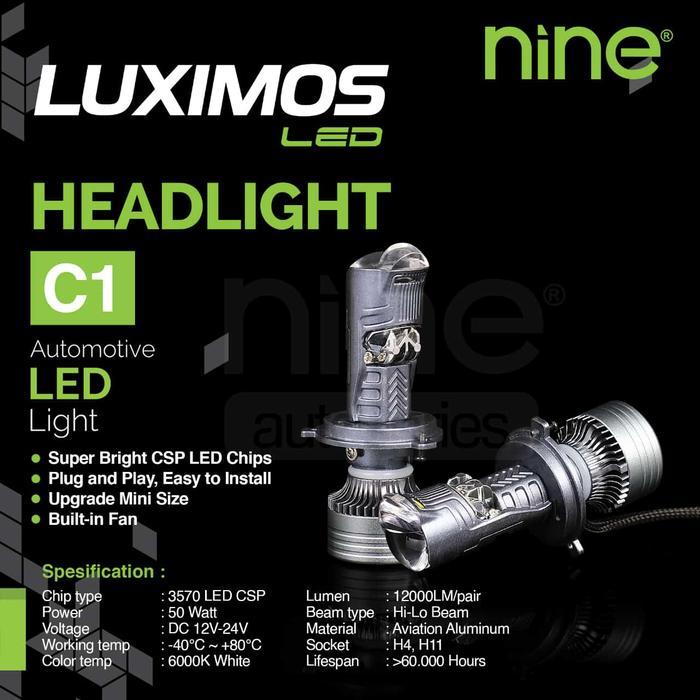LUXIMOS C1 LAMPU UTAMA LED MOBIL MINI LASER PROJECTOR H4 HEADLAMP HIGH/LOW