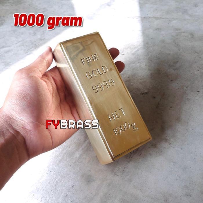 MINIATUR LOGAM MULIA FINE GOLD REPLIKA EMAS BATANGAN 1000 GR HANTARAN SESERAHAN PERNIKAHAN / ETC-022