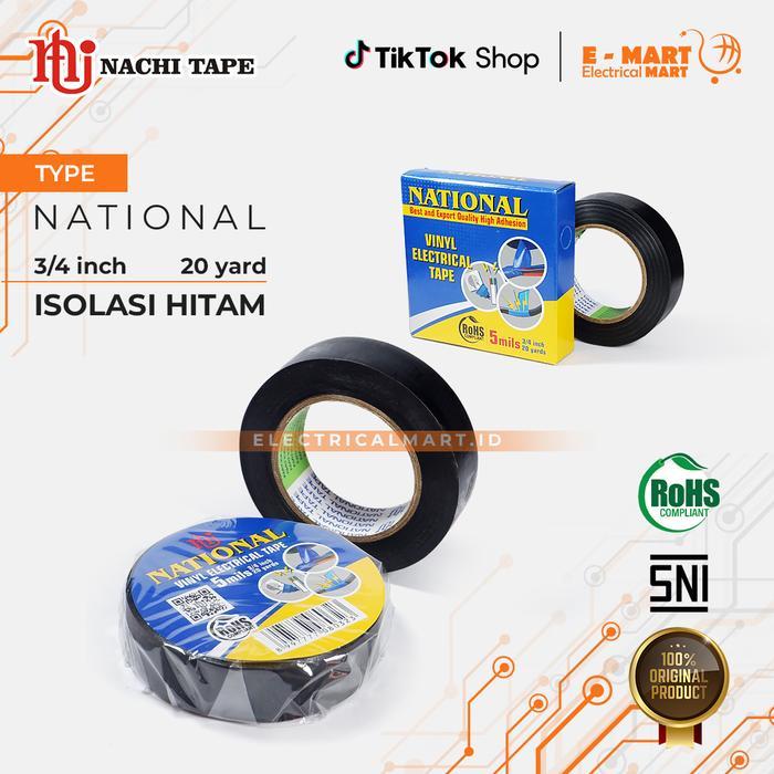NATIONAL ISOLASI HITAM SELOTIP NATIONAL ELECTRICAL VINYL TAPE (TERSEDIA HARGA GROSIR)