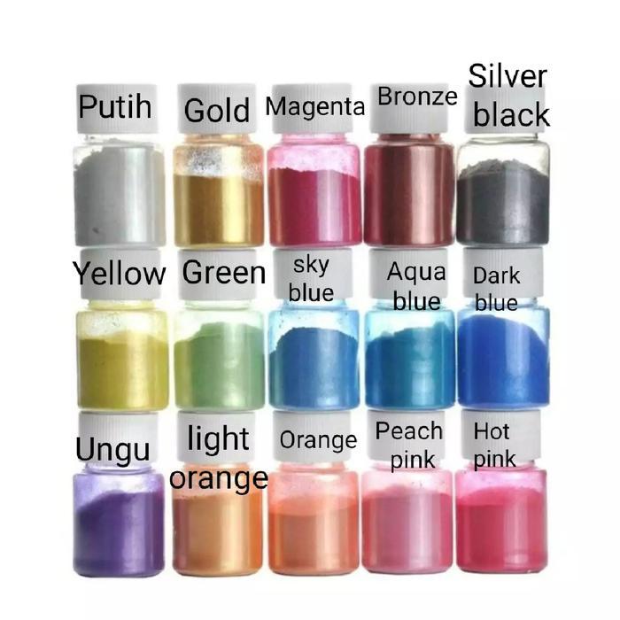 Pewarna Resin Bubuk / Uv pearl resin pigment / sabun slime lilin