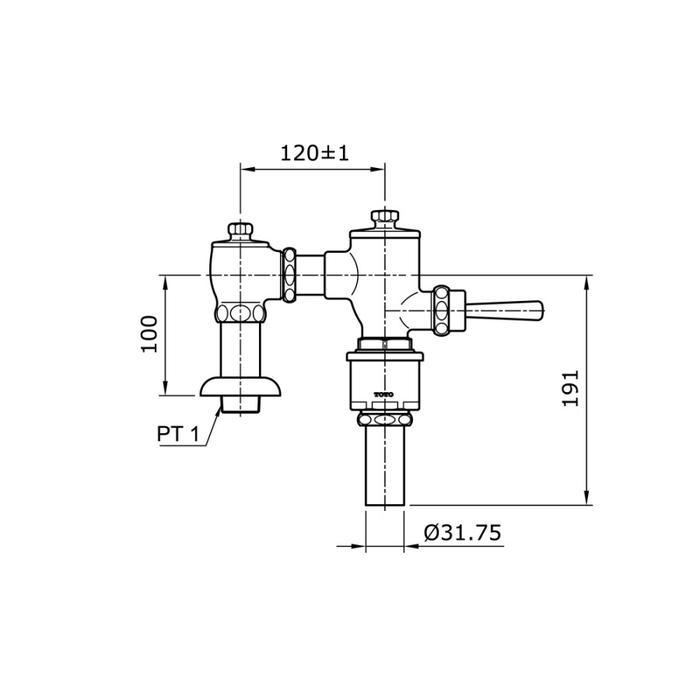 KRAN FLUSH TOTO TV150NSV7J UNTUK CLOSET CW705ENJ / CW705ELNJ