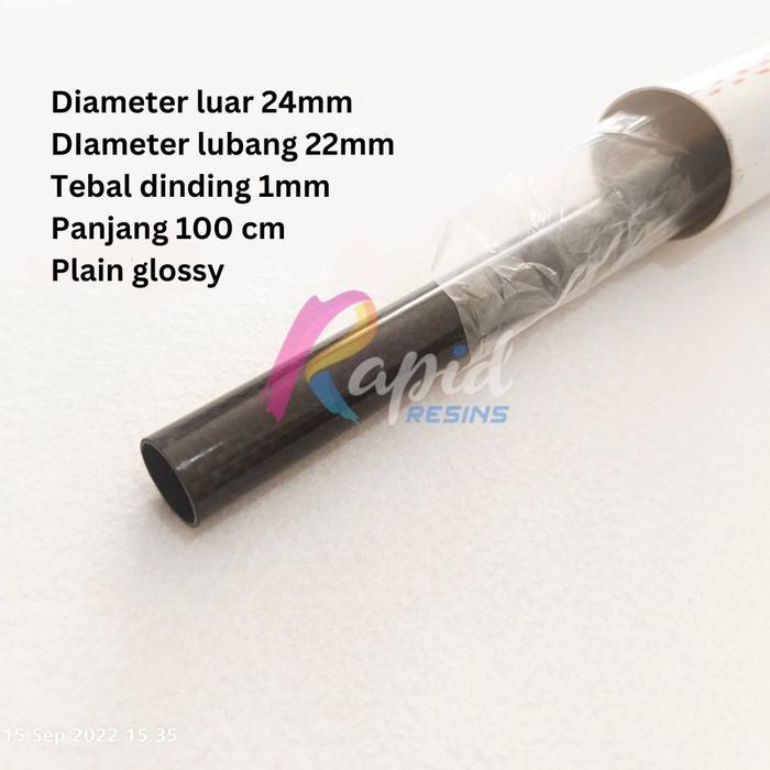 Pipa Carbon Tube 24 x 22 x 1000mm Tabung Serat Karbon