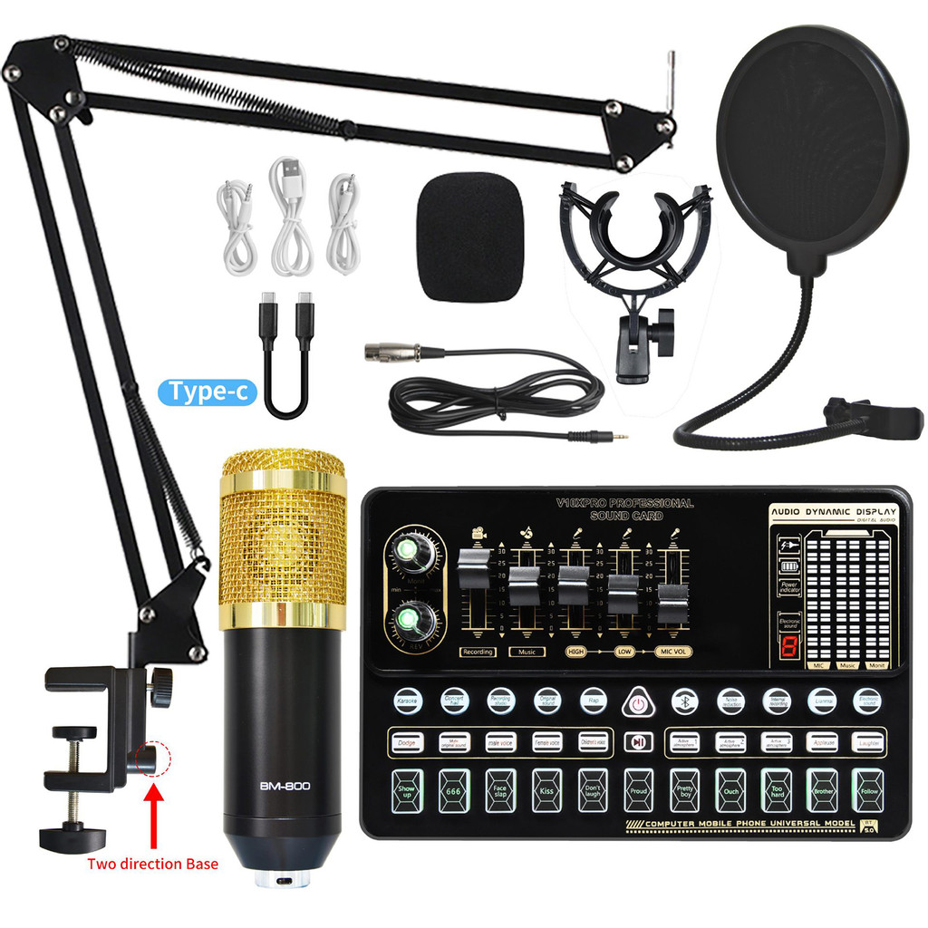 " Microphone Sound Card Bm800 V10Pro Professional Wireless Webcast "