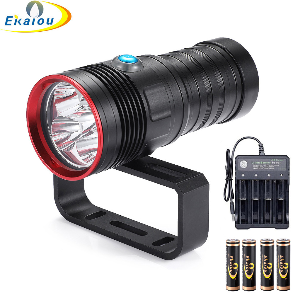 " 200M Waterproof Diving Flashlight 5 Led L2 Underwater Depthup Scuba "