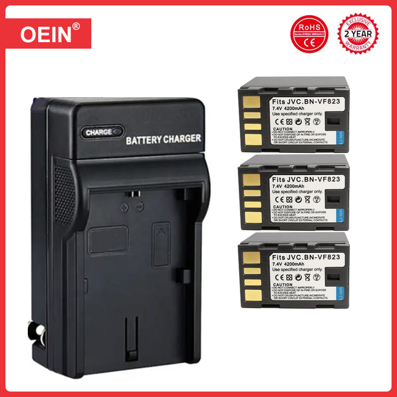 . 4200Mah Bn-Vf823 Bn-Vf823U Battery + Led Usb Bn-Vf823 Charger For Jvc -