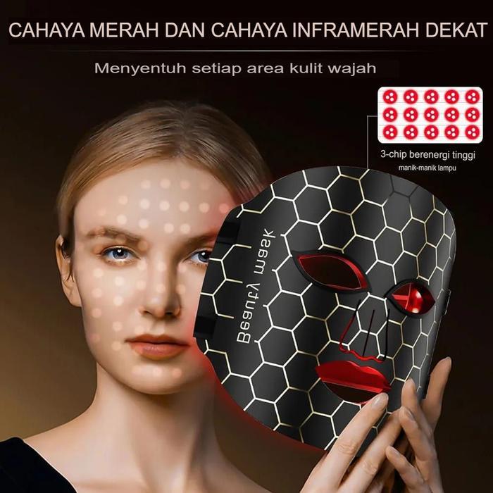 COREA SILICONE Masker Topeng 7Led Remote Alat Kecantikan Wajah Inframerah