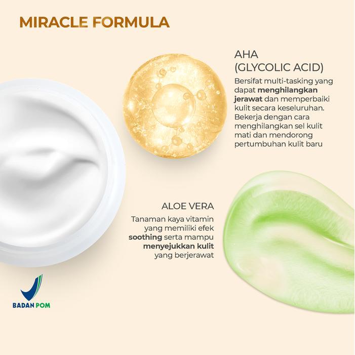 Er-1 Acne Clear Night Cream - 8% Aha Glycolid Acid & Aloe Vera - Skincare Malam Krim Komedo Pelembab