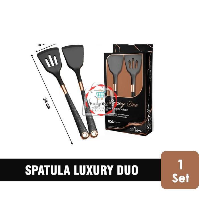 READY STOCK Spatula Luxury Duo Hitam Lisse / Spatula Sillicon /Sutil (1 Set isi 2)- Anita Online