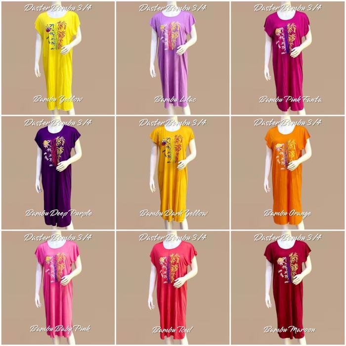 Premium Daster Bali Bambu 3/4 Jumbo Oleh Oleh Khas Bali-Best Rayon Bali Wanita Kaos Motif Cantik