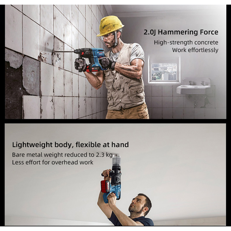 . Bosch Gbh 180-Li Brushless Cordless Rotary Hammer With Sds Plus Drill -