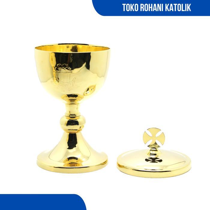 SIBORI TEMPAT HOSTI KATOLIK (LAPIS EMAS) / PERALATAN MISA KATOLIK / SIBORI EMAS / PERALATAN IBADAH
