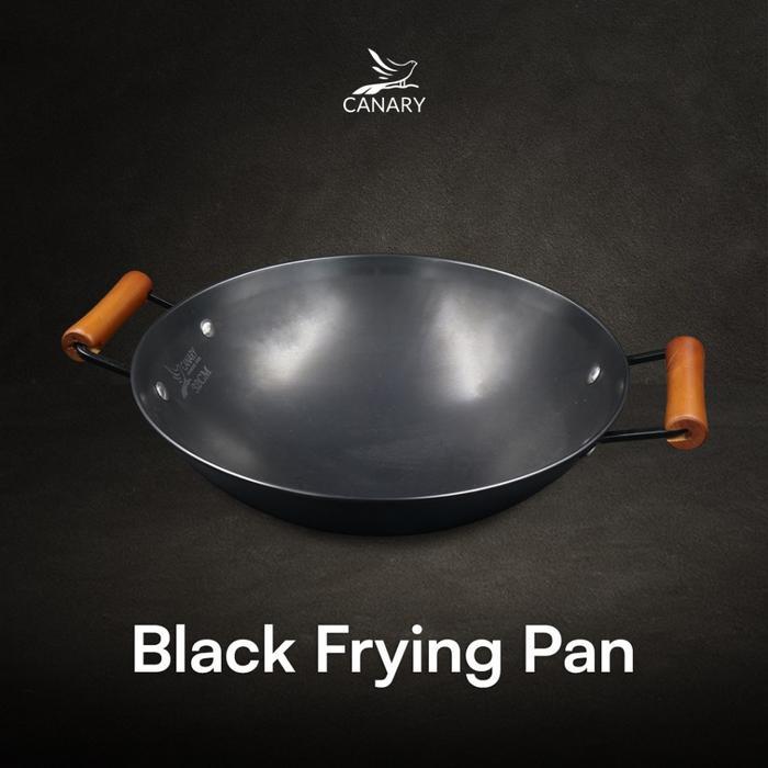 ` CANARY - Wajan Hitam Stainless Steel Premium Tebal Anti Lengket Anti Karat Wok Penggorengan Kuali