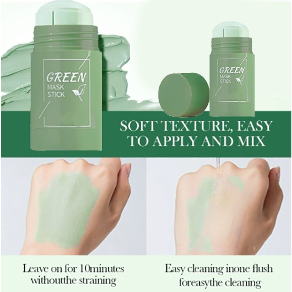 Face Clean Mask Green Tea Cleansing Stick Mask Shrink pores Deep Blackhead Remover facial Cleansing