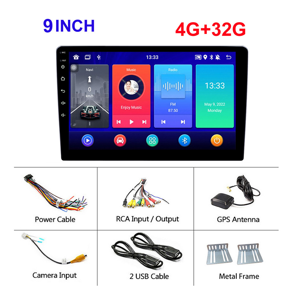 . 4Gb Ram+32G Mp5 Player 9Inch Double Din Car Radio Multimedia Video -