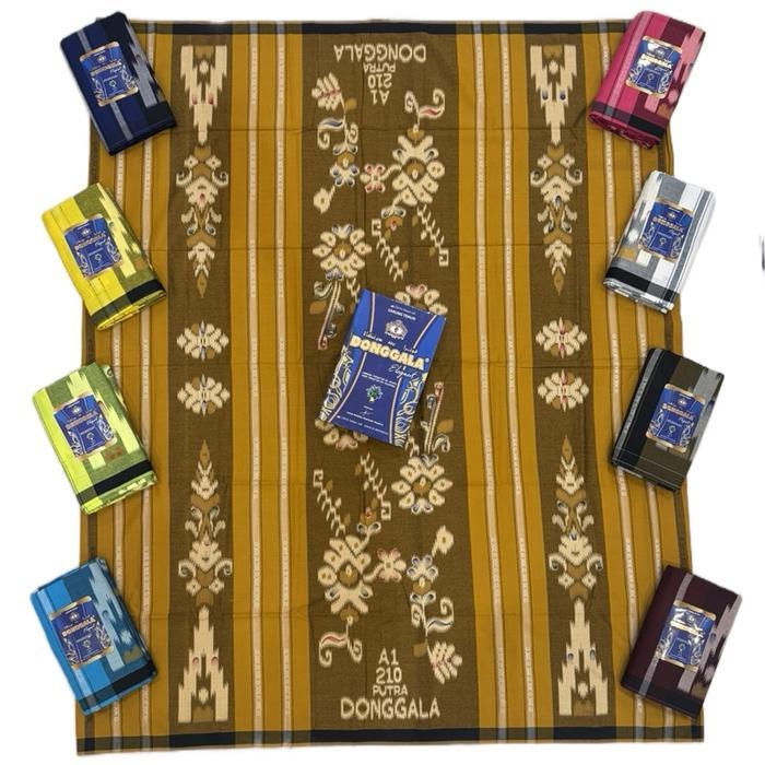 Sarung Donggala Motif Kembang Sutra Salur Rayon Songket Timbul A1 210 Original New