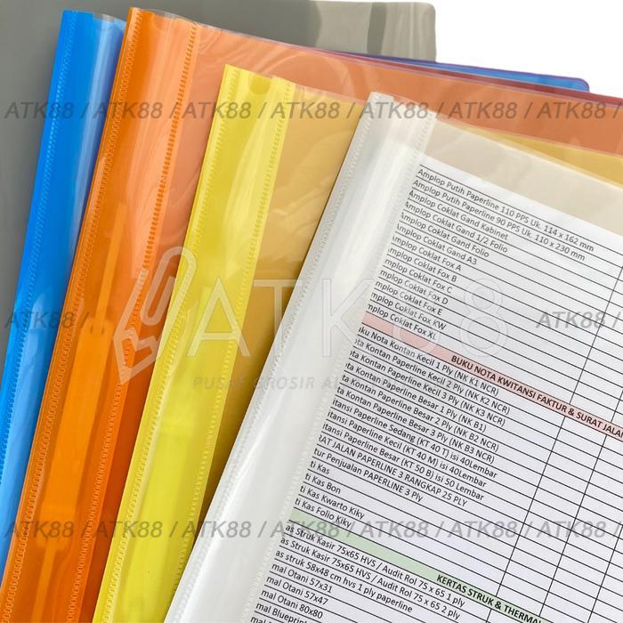 1 PAK MAP DOKUMEN PLASTIK BUSINESS FILE F4 / FOLIO (12 PCS)