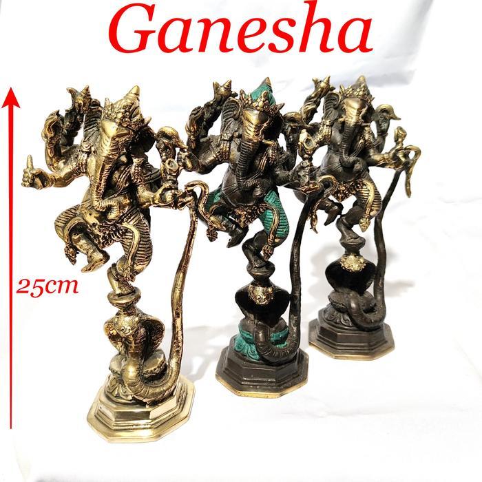 Patung Ganesha logam kuningan