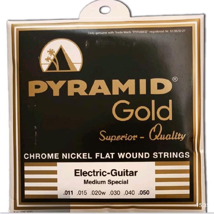 senar gitar pyramid elektrik gold nickel flat wound medium special