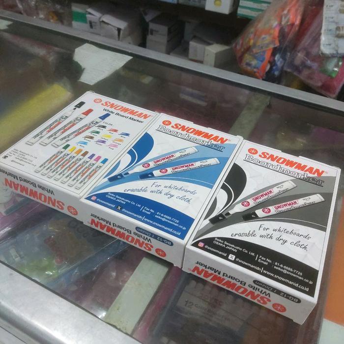 SPIDOL SNOWMAN WHITEBOARD ISI 12PCS/1 LUSIN