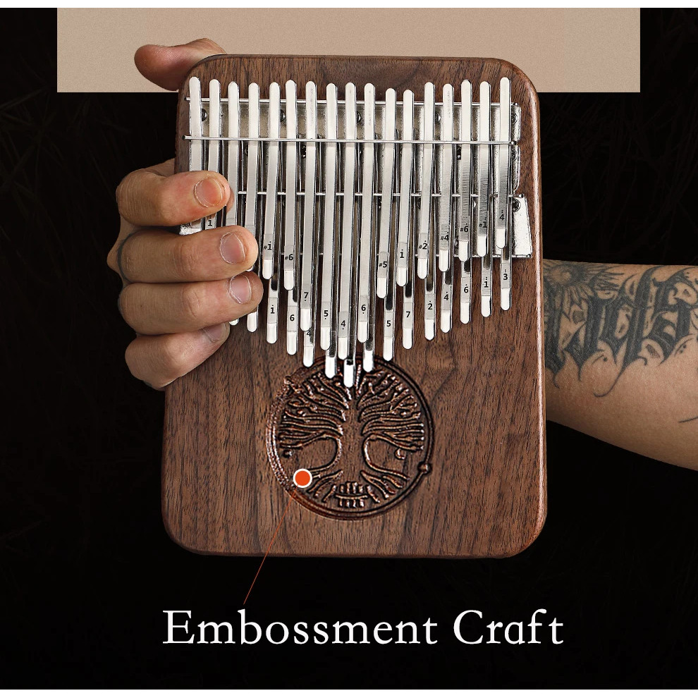 Hluru Professional Kalimba 34 Keys, Black Walnut Kalimbas 38 keys, Thumb Piano Wooden Kalimba B C