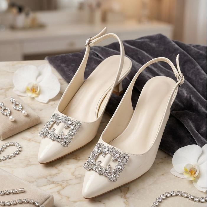 Patris - Sandal Heels Bapau 5Cm Fv21 Sepatu Kerja Wanita Damelia Leticia Jenny