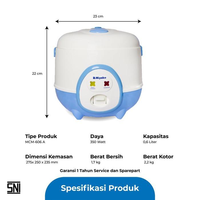 Rice Cooker / Magic Com Mini Kecil Miyako 606A [0,6 L]