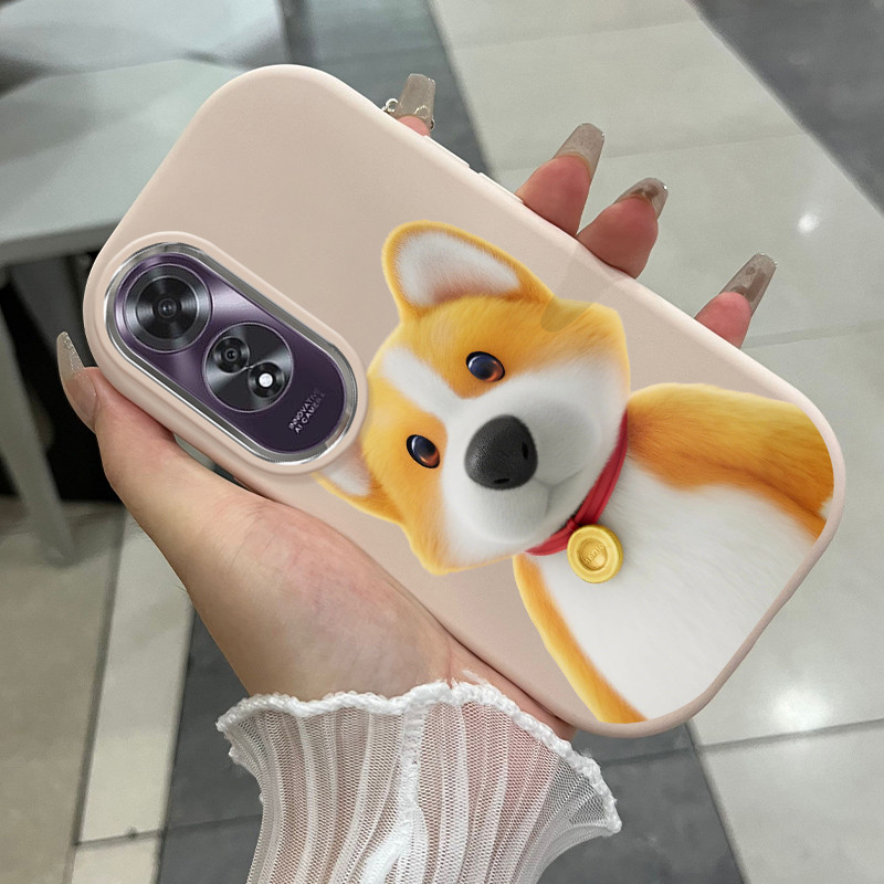 Casing Hp Untuk OPPO A60 Case Casing Babi kartun dan anjing pola Kerang gemuk ponsel HP Kasing Silik