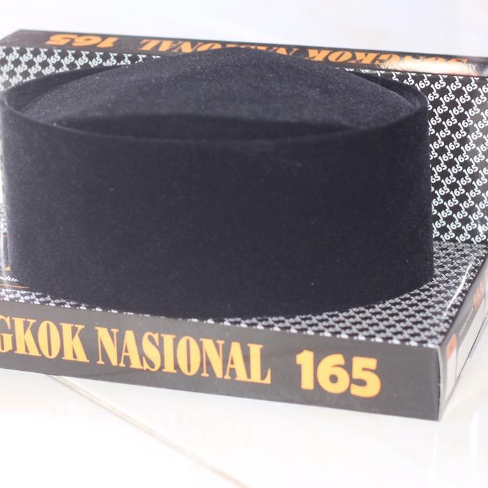 ASLI SONGKOK SUSUN 165 Muslim Peci Kopiah Hitam Motif Dewasa Pria Katun Songket Lembut Nyaman Tenun
