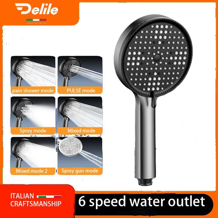 Kepala Shower Mandi Hitam Premium Shower Head Set/ Kran Cabang Kamar mandi Set/ Anti Karat