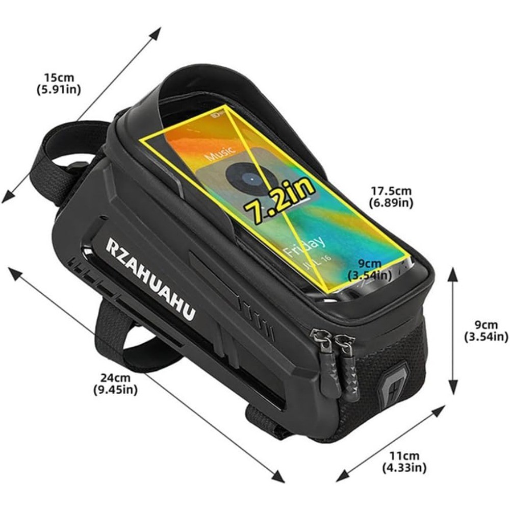 Bike Phone Mount Bag Bike Front Frame Handlebar Bag Waterproof Bike Phone Holder Case Bicycle
