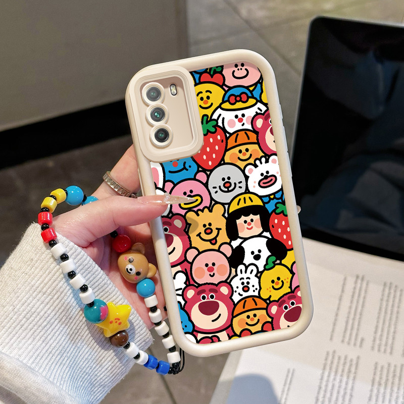 Casing Hp untuk POCO M3 Case Casing HP Softcase ceruk Soft Shell dengan Tali Silikon Kasing Foto ber