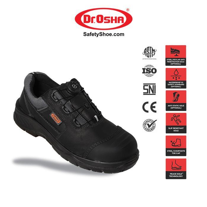ORIGINAL Dr OSHA Viper 3169 S1 Composite Safety Shoes Quick-Lace System - Black READY STOCK