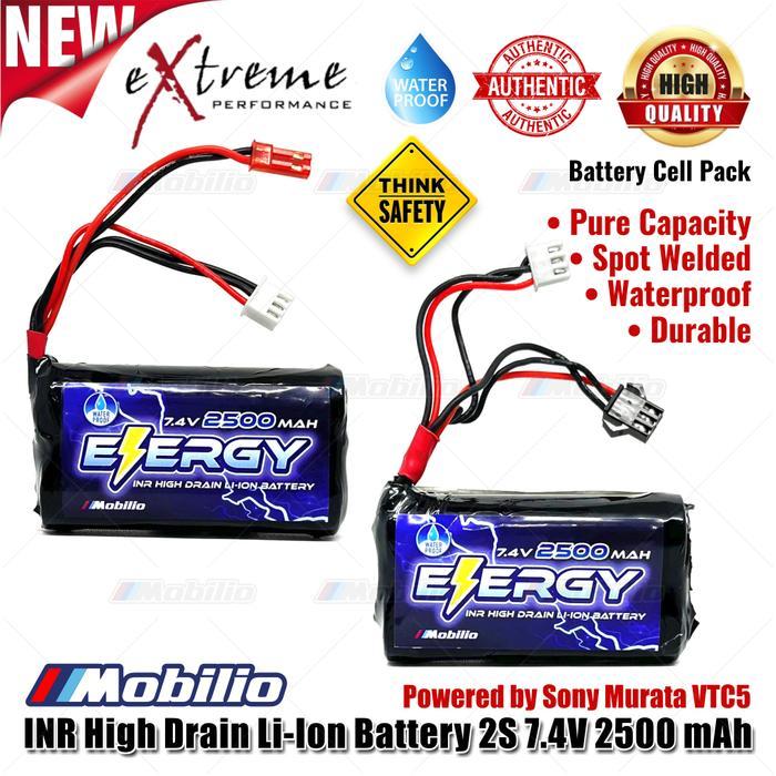 Baterai INR Li Ion 7.4 Volt 2500 mAh High Drain RC Mini Battery