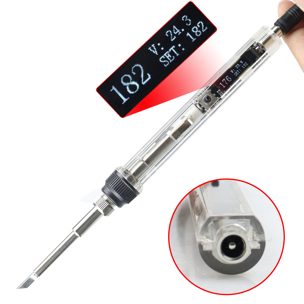 T12 Mini Soldering Iron DC 12-24V 72W Digital OLED Adjustable Temperature Electric Welding Solder