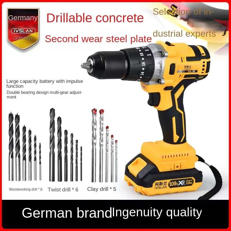 . Ivslan Impact Cordless Screwdriver Cordless Drill Impact Electric -