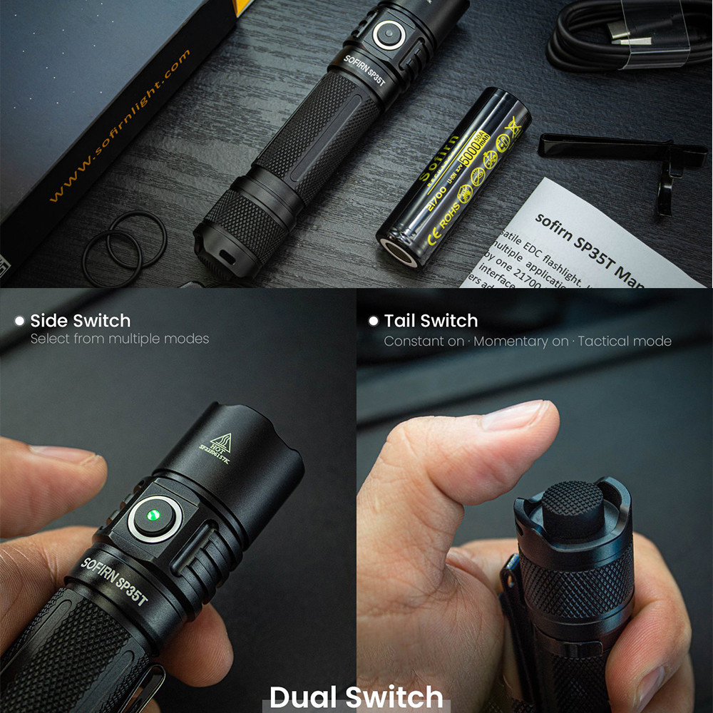 . Sofirn Sp35T 3800Lm 21700 Flashlight Powerful Led Light Usb -