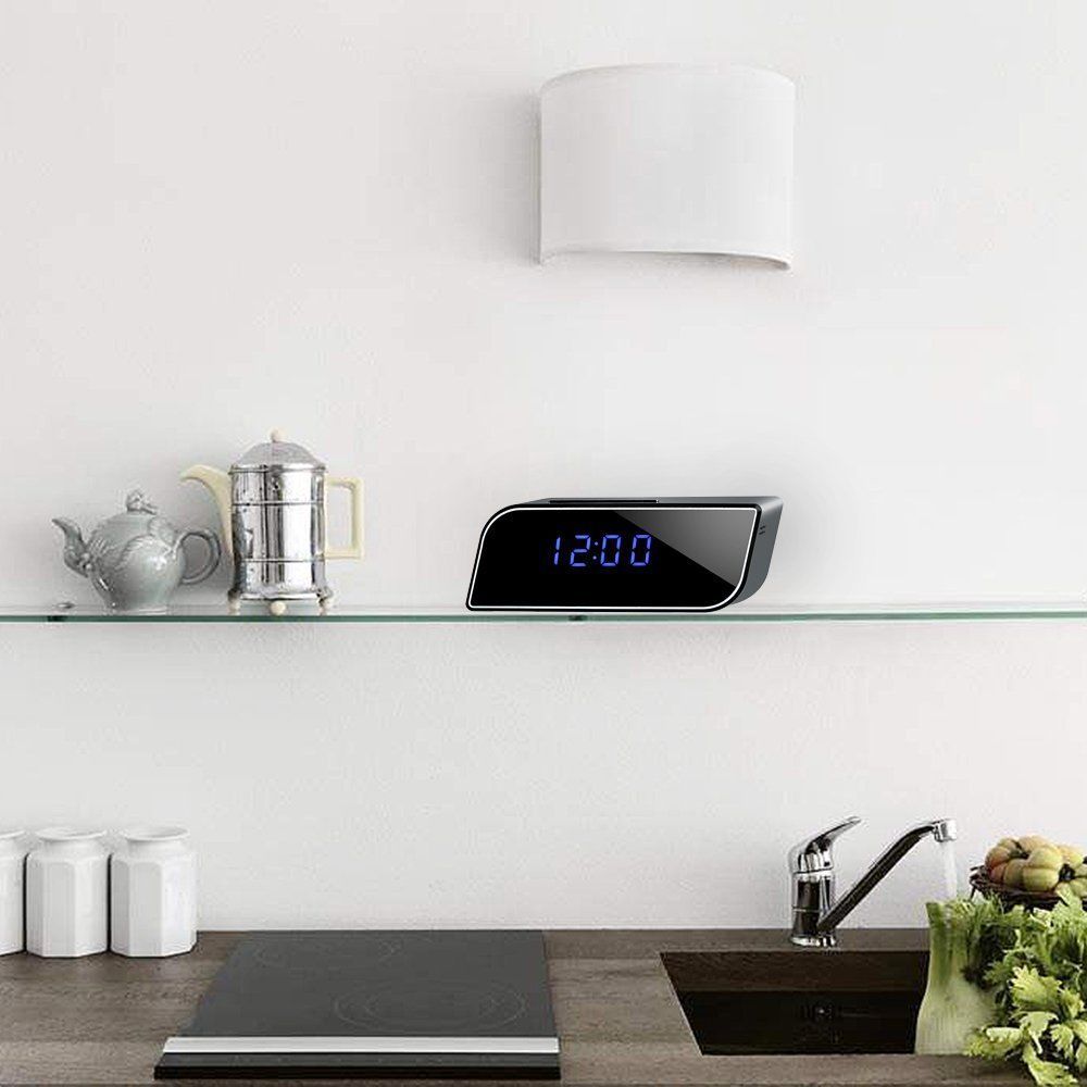 . 1080P Hd Mini Wireless Camera Wifi Alarm Clock Watch Smart Home -