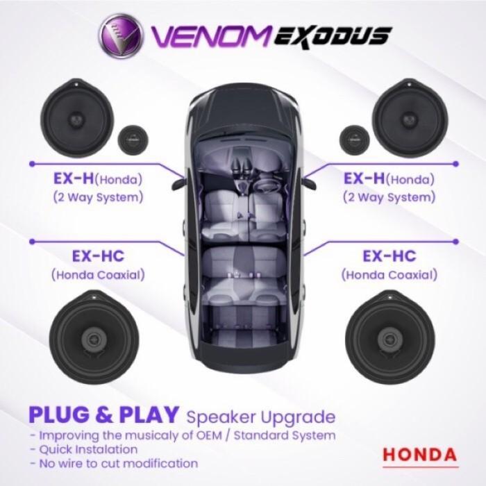 Paket Audio Full Set Speaker Pintu VENOM EXODUS HONDA EX-H + EX-HC