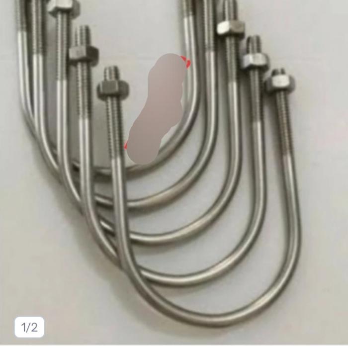 u bolt stainless304 m3/8x1, m10x25