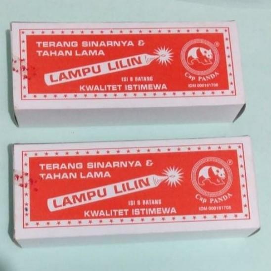 Lilin Putih Kecil Cap Panda - Isi 8 Batang (Ukuran 13cm)