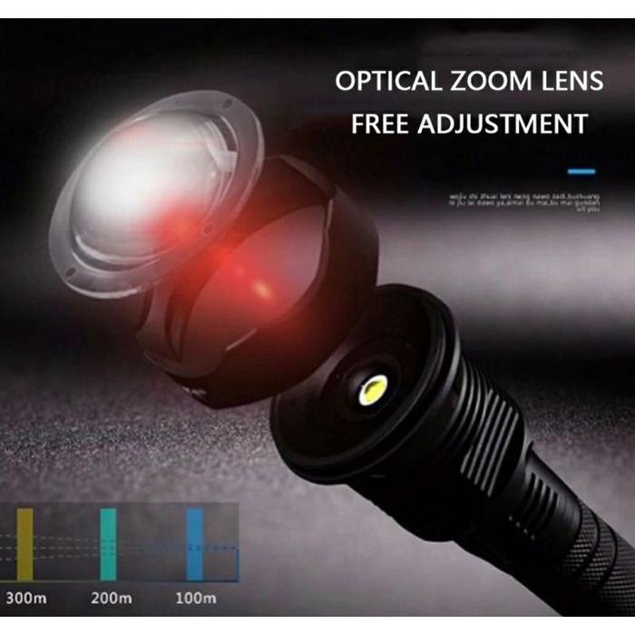 [100% ORIGINAL] SENTER LED LONG RANGE ZOOM 1000 METERS WATERPROOF XHP90.2 90000 LUMENS -Rechargeable