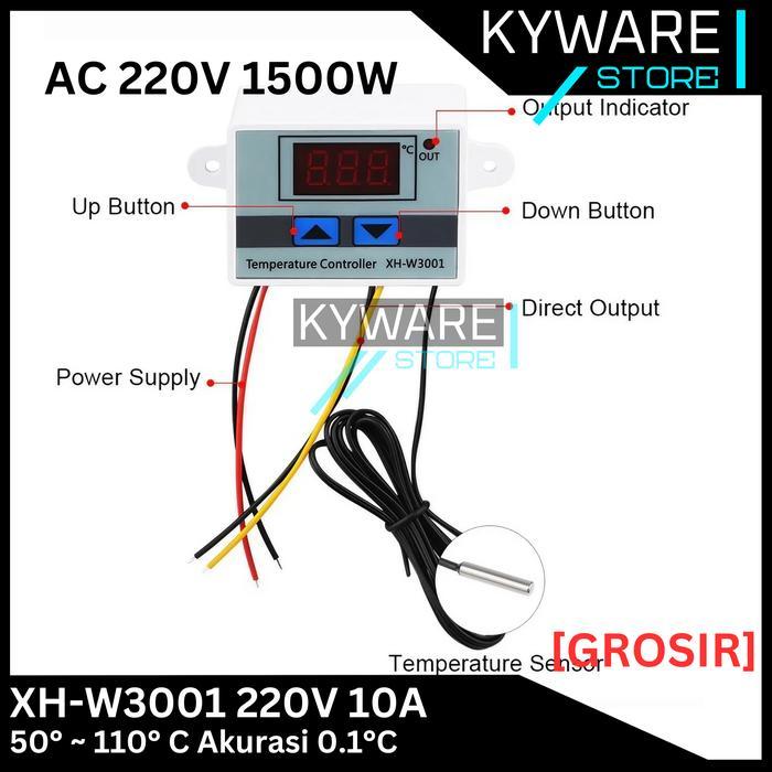 XH W3001 DIGITAL THERMOSTAT XH-W3001 TEMPERATURE CONTROLLER AC 220V