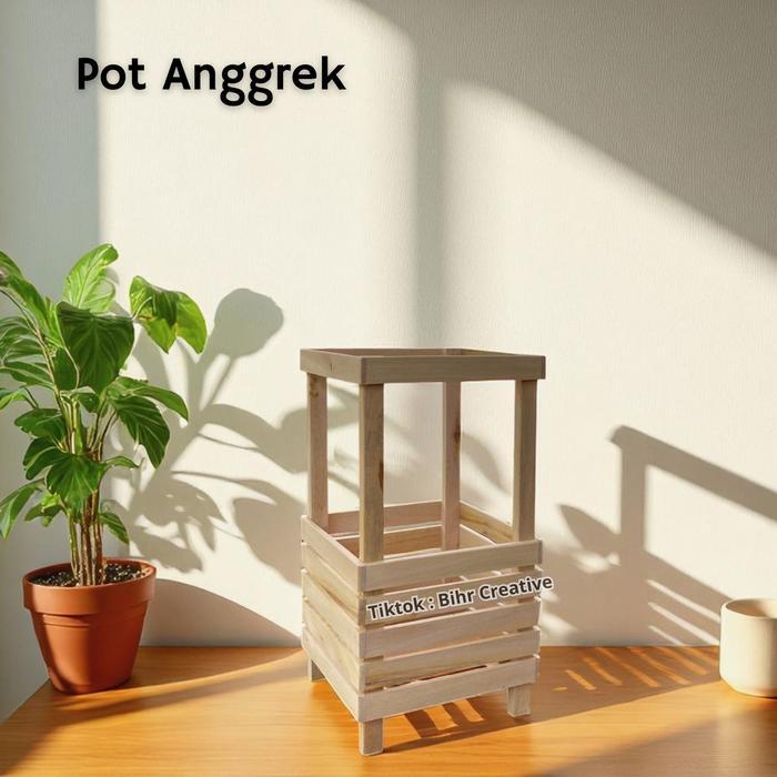 Pot Bunga Anggrek Pot Kayu Tanaman Hias
