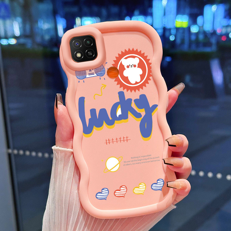 Casing Hp Untuk Xiaomi Redmi 9C NFC 10A POCO C3 C31 Case Beruang Jahitan Doodle Kartun Cesing Polos 