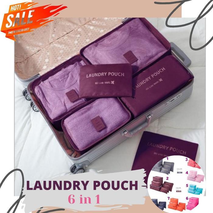 Tempat Penyimpanan 6 In 1 Travel Laundry Bag Set Traveling Set Tas Trevel Organizer Murah Trb077