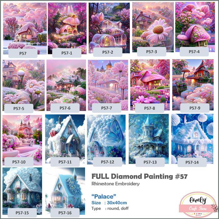 LovelyCraftStore 5D Diamond Painting Lukisan Berlian Sulam Berlian Manik- manik Rhinestone